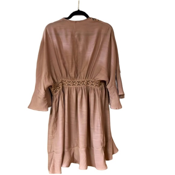 LOVE TREE ~ Bohemian Mocha Kimono with Embroidered Trim size M - Picture 3 of 7